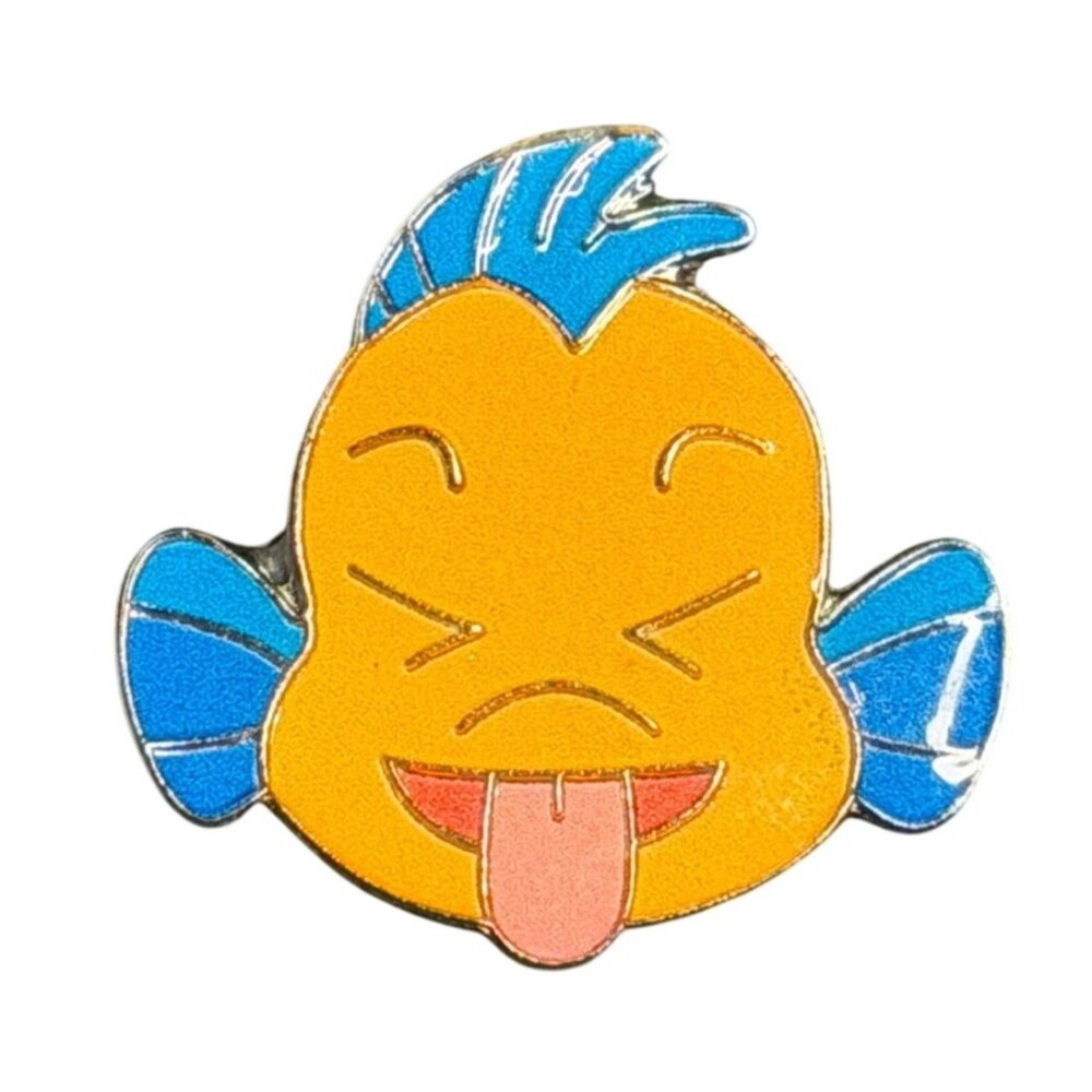 Walt Disney Pin Trading The Little Mermaid "Squinting Flounder with Tongue" WDW